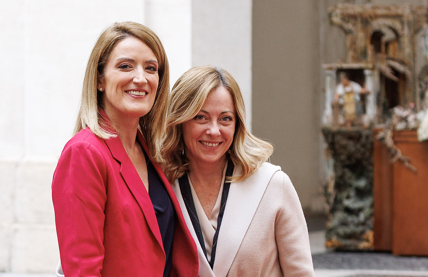 Meloni e Metsola (Foto LaPresse)